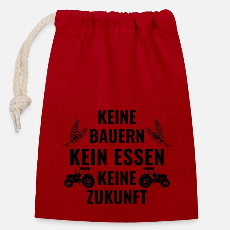 Bauerndemo Bauer Landwirt Bauern Protest Sprüche - Verschließbarer Geschenkbeutel aus Baumwolle (14x20cm) - Rot
