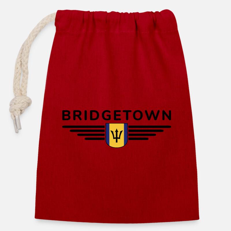 Bridgetown T-Shirt: Karibik-Vibes - Verschließbarer Geschenkbeutel aus Baumwolle (14x20cm) - Rot