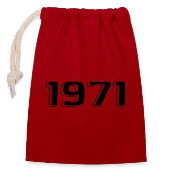 Vintage 1971 Born Birthday Retro 1971 - Closable cotton gift bag (14x20cm) - red - Front