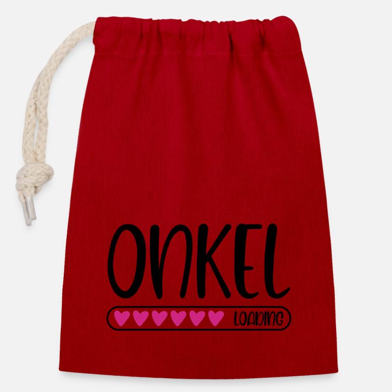Onkel loading - Verschließbarer Geschenkbeutel aus Baumwolle (14x20cm) - Rot