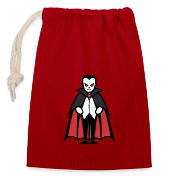 Vampir Halloween Comic Lustig - Verschließbarer Geschenkbeutel aus Baumwolle (14x20cm) - Rot - Vorne