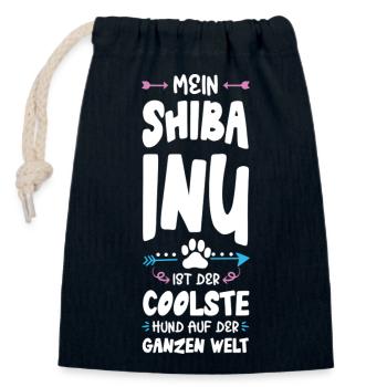 shiba inu hund spruch - Verschließbarer Geschenkbeutel aus Baumwolle (14x20cm) - Navy - Vorne