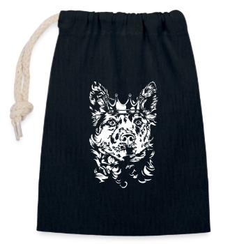 Ungarischer MUDI Krone Hütehunde Hunde Wilsigns - Verschließbarer Geschenkbeutel aus Baumwolle (14x20cm) - Navy - Vorne