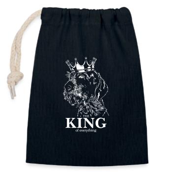 ALLEMAND À POIL DUR Roi de tout Chien Wilsigns - Sac cadeau en coton avec cordon (14 x 20 cm) - bleu marine - Devant