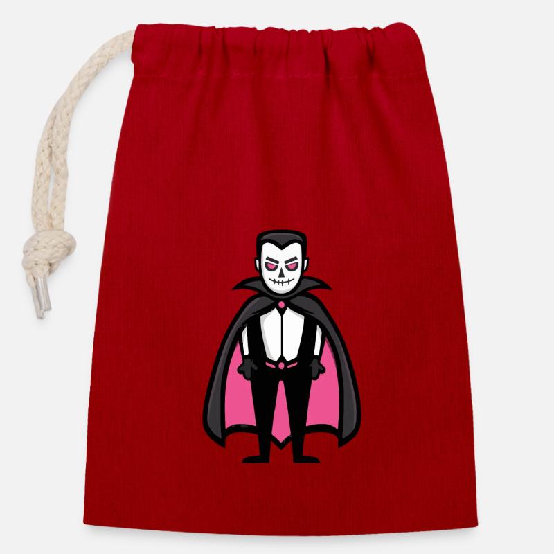 Vampire Halloween Funny Funny - Closable cotton gift bag (14x20cm) - red