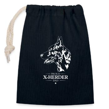 X Herder Dad Hunde Hund Wilsigns - Verschließbarer Geschenkbeutel aus Baumwolle (14x20cm) - Navy - Vorne