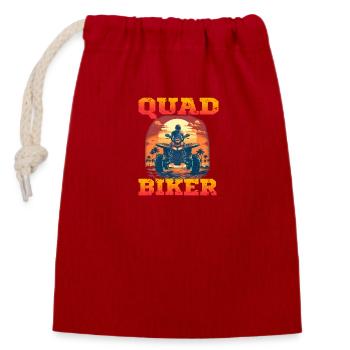 Quad Biker für einen Quadbiker Quad Fahrer - Verschließbarer Geschenkbeutel aus Baumwolle (14x20cm) - Rot - Vorne