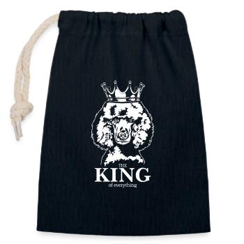 Caniche Roi de tout Grand Caniche Wilsigns - Sac cadeau en coton avec cordon (14 x 20 cm) - bleu marine - Devant