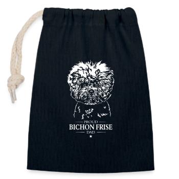 Bichon Frise Dad Hund Hunde Wilsigns - Verschließbarer Geschenkbeutel aus Baumwolle (14x20cm) - Navy - Vorne