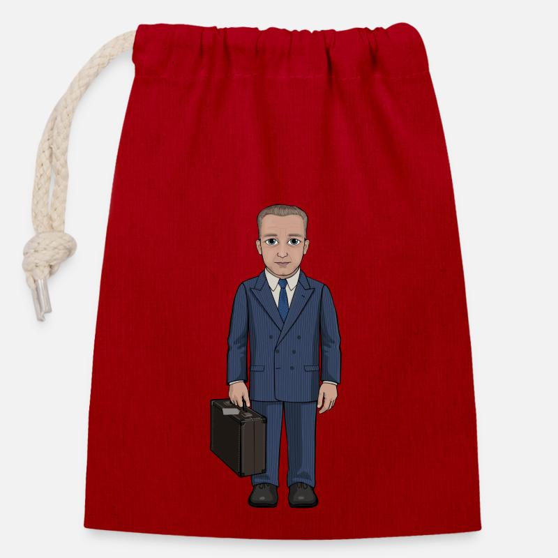 Dag Hammarskjöld - Verschließbarer Geschenkbeutel aus Baumwolle (14x20cm) - Rot