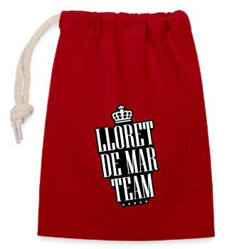 Lloret De Mar Team - Verschließbarer Geschenkbeutel aus Baumwolle (14x20cm) - Rot - Vorne