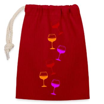 Wine Red Wine Glass Icon - Closable cotton gift bag (14x20cm) - red - Front