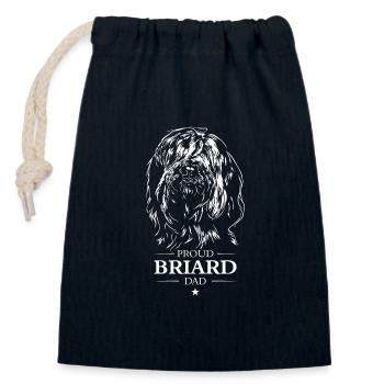 Briard Dad Dog Dog Berger de Brie Wilsigns - Closable cotton gift bag (14x20cm) - navy - Front