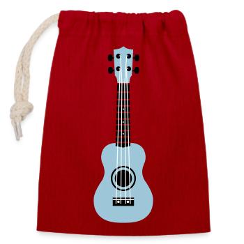 Ukulele - Verschließbarer Geschenkbeutel aus Baumwolle (14x20cm) - Rot - Vorne