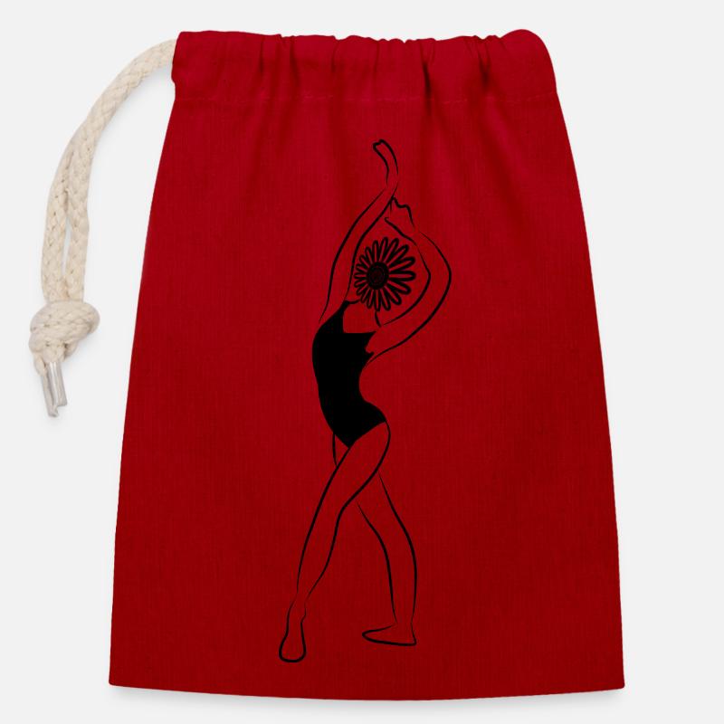 Dancer - Closable cotton gift bag (14x20cm) - red
