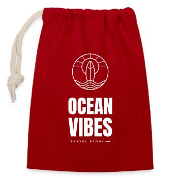 Ocean - Closable cotton gift bag (14x20cm) - red - Front