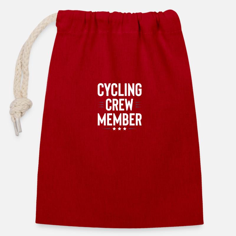 Cycling Crew - Verschließbarer Geschenkbeutel aus Baumwolle (14x20cm) - Rot