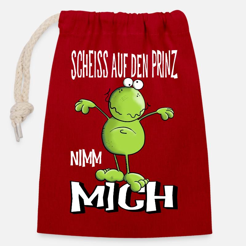 Nimm mich - Verschließbarer Geschenkbeutel aus Baumwolle (14x20cm) - Rot