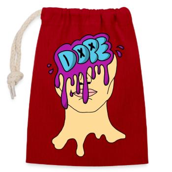 D.o.p.e Leaky Portrait - Closable cotton gift bag (14x20cm) - red - Front