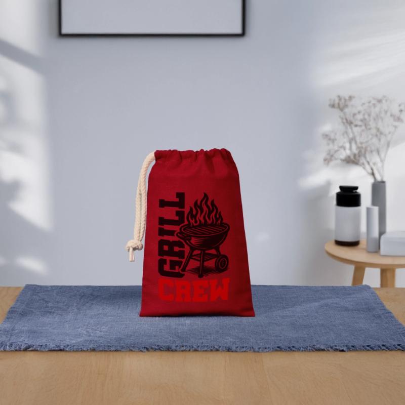Équipe de grillades Sac cadeau en coton avec cordon (14 x 20 cm)