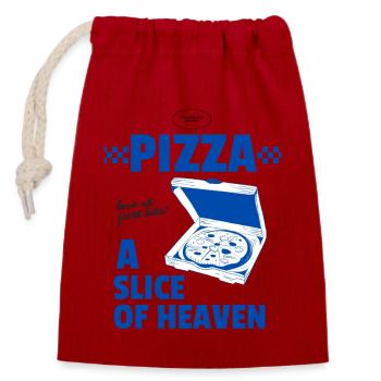 Pizza - A Slice of Heaven - Verschließbarer Geschenkbeutel aus Baumwolle (14x20cm) - Rot - Vorne