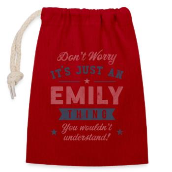 Its an Emily thing - Closable cotton gift bag (14x20cm) - red - Front