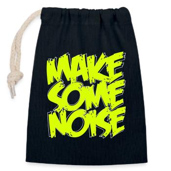MAKE SOME NOISE - Closable cotton gift bag (14x20cm) - navy - Front