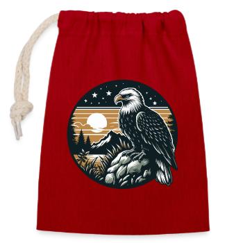ADLER GREIFVOGEL HABICHT JÄGER FLUG MAJESTÄT FEDER - Verschließbarer Geschenkbeutel aus Baumwolle (14x20cm) - Rot - Vorne