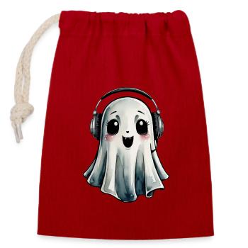 Cute Vampire Ghost - Closable cotton gift bag (14x20cm) - red - Front
