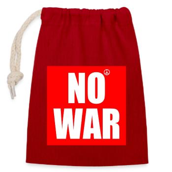 No war - Verschließbarer Geschenkbeutel aus Baumwolle (14x20cm) - Rot - Vorne