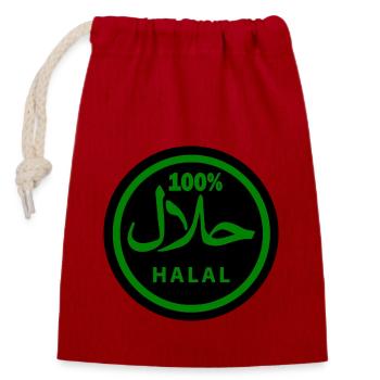 Halal - Verschließbarer Geschenkbeutel aus Baumwolle (14x20cm) - Rot - Vorne