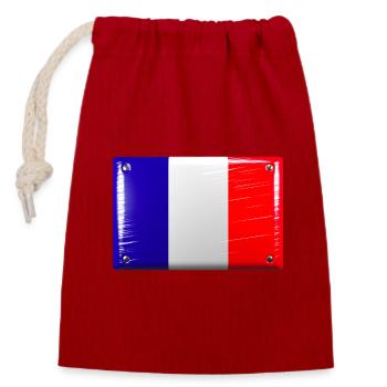 France Flag Flag Tin Sign Look - Closable cotton gift bag (14x20cm) - red - Front