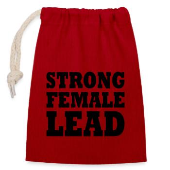 Strong female lead - Sac cadeau en coton avec cordon (14 x 20 cm) - rouge - Devant