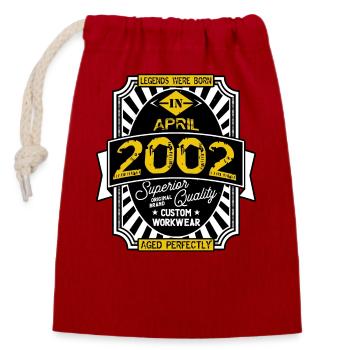 2002 APRIL - Closable cotton gift bag (14x20cm) - red - Front