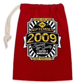 2009 SEPTEMBER - Closable cotton gift bag (14x20cm) - red - Front