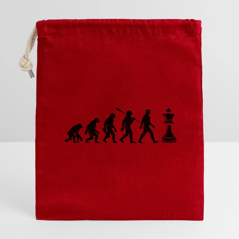 Evolution - Échecs - Joueurs d’échecs Sac cadeau en coton avec cordon (14 x 20 cm)