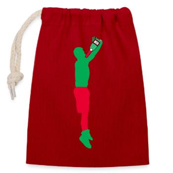 Alcohol - Closable cotton gift bag (14x20cm) - red - Front