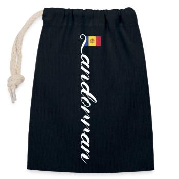 Andorra - Closable cotton gift bag (14x20cm) - navy - Front
