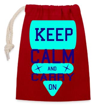 Keep Calm and Carry On2 - Closable cotton gift bag (14x20cm) - red - Front