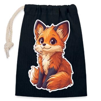 Fuchs - Verschließbarer Geschenkbeutel aus Baumwolle (14x20cm) - Navy - Vorne