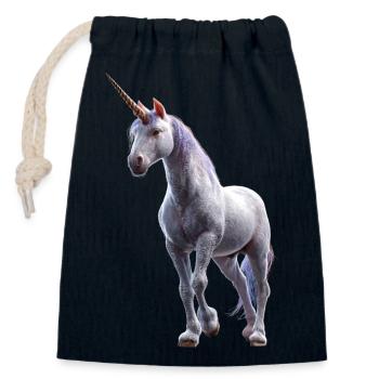 Licorne Poney Cavalier Chevaux Équitation Licornes - Sac cadeau en coton avec cordon (14 x 20 cm) - bleu marine - Devant