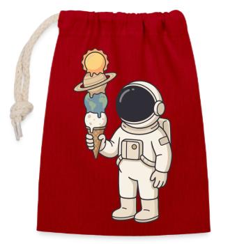 Astronaut mit Planeten-Eis - Cooles Weltraum - Closable cotton gift bag (14x20cm) - red - Front