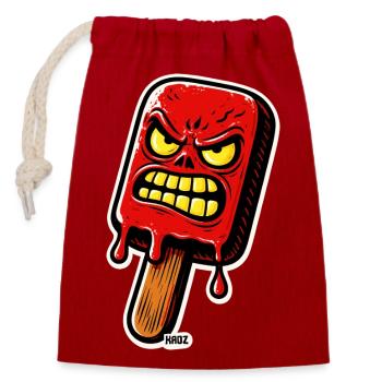 Angry Red Popsicle - Closable cotton gift bag (14x20cm) - red - Front