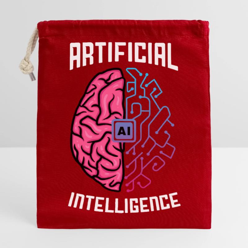 Artificial Intelligence Brain Tech Design Verschließbarer Geschenkbeutel aus Baumwolle (14x20cm)