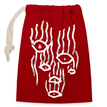 Wikinger Symbol - Volüspa - Verschließbarer Geschenkbeutel aus Baumwolle (14x20cm) - Rot - Vorne
