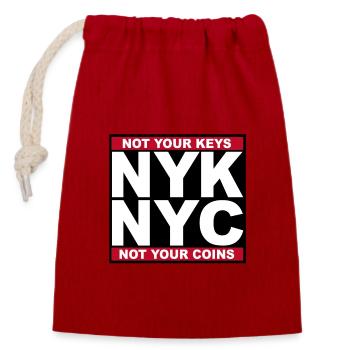 NYK NYC BG - Verschließbarer Geschenkbeutel aus Baumwolle (14x20cm) - Rot - Vorne