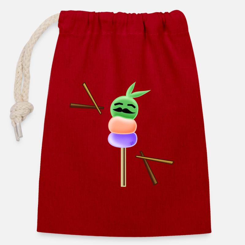 Brochette De Pousse ! - Sac cadeau en coton avec cordon (14 x 20 cm) - rouge