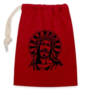 Jesus Christus Katholisch Religion Christentum - Verschließbarer Geschenkbeutel aus Baumwolle (14x20cm) - Rot - Vorne