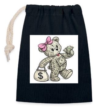 8d2916a348f8bb9dbc2e95bc656aa867 - Closable cotton gift bag (14x20cm) - navy - Front