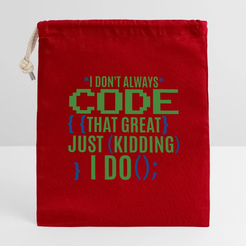 Funny Coder Programmer IT Closable cotton gift bag (14x20cm)
